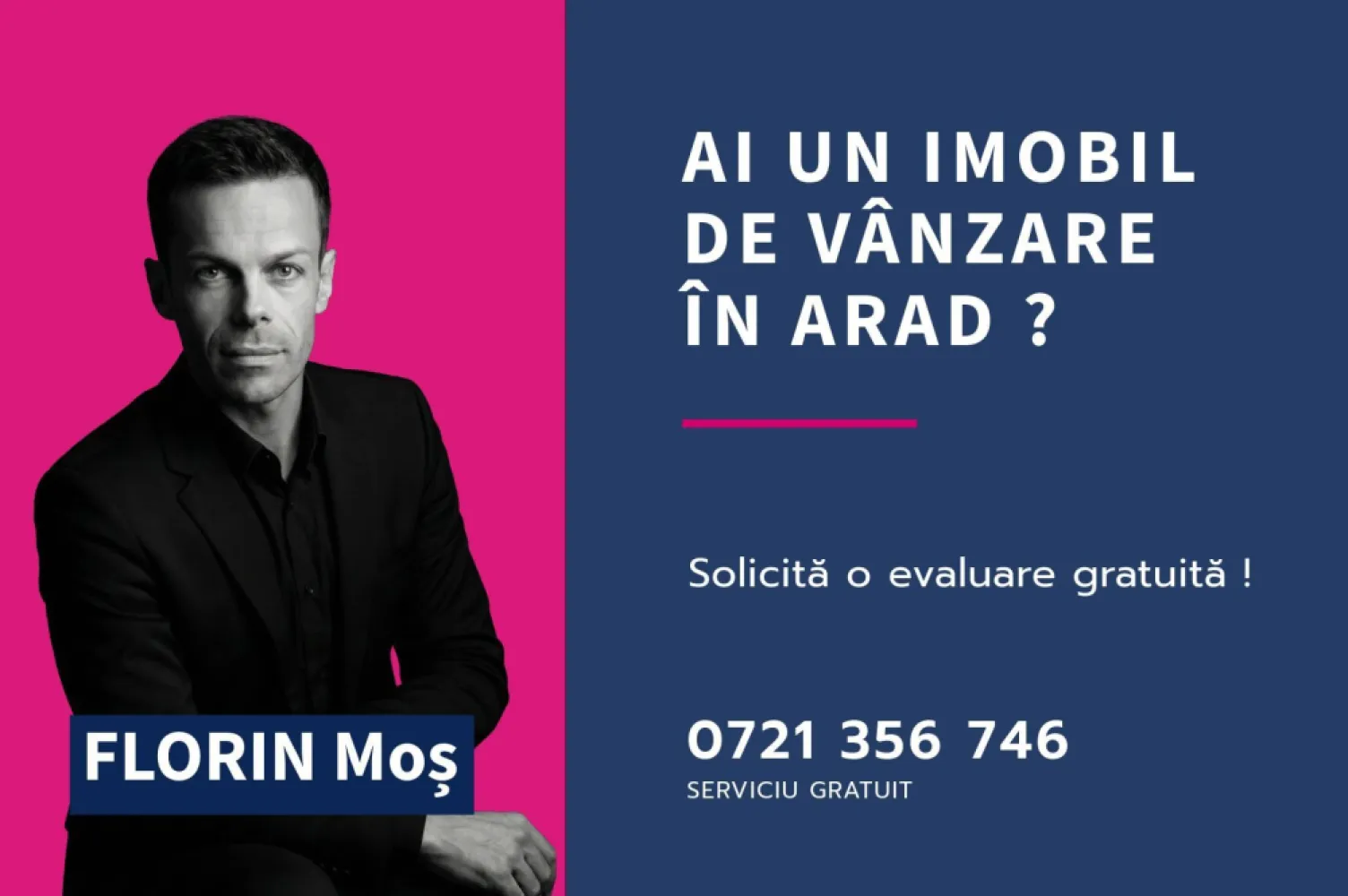 Teren industrial poziționat strategic 17 eur/mp - Vă oferim spre achiziție un teren ideal pentru construcții de hale industriale, platforme de depozitare, stație carburanți, parcări TIR-uri.

Terenul se află în Arad (în dreptul cartierului Sânicolu Mic) cu acces direct la centura Arad - Fântanele - Vladimirescu.

Caracteristici teren:
Teren arabil extravilan Arad
Suprafață: 45.080 mp
Front stradal: 197 m
Utilități: în zonă (nu sunt pe teren)

Preț: 17 eur/mp (așa cum este terenul acum)
+ 1 eur/mp dacă se dorește branșament de curent pe parcelă (avans minim 50%)
+ 3 eur/mp dacă se dorește PUZ (avans minim 50%)

Pentru ofice detalii sau vizionare apelați:
0721356746 Florin Moș