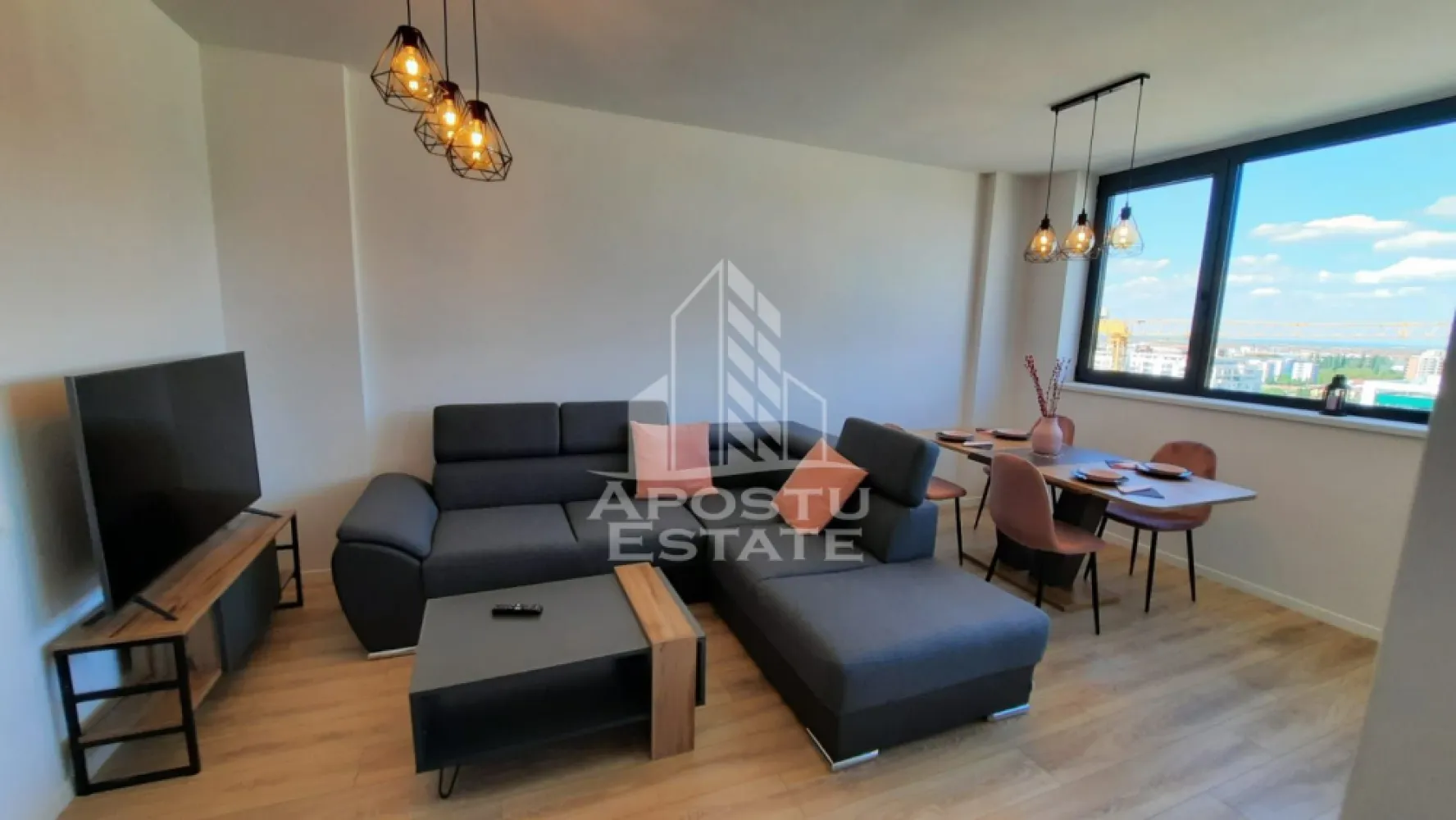 Apartament 2 camere, loc de parcare subteran, zona Torontalului - APOSTU ESTATE va propune spre inchiriere un apartament de lux cu 2 camere open space in Complexul Xcity , zona Calea Torontalului
Imobilul se intinde pe o suprafata utila de 54mp si este compartimentat astfel:
- hol de acces
- living spatios
- dormitor matrimonial cu dressing iesire pe balcon
- bucatarie open space
- baie cu cada
- balcon deschis cu iesire din living

Vecinatati:
- Spital Premiere
- Arta in Nori Gradinita
- OMW
- Sala de fitness NextFit
- Mijloace de transport in comun
- Iulius Mall
- Auchan
Apartamentul dispune de loc de parcare subteran inclus in pret.
Nu se accepta animale de companie si sa se fumeze in incinta imobilului.
Va asteptam cu drag la o vizionare!
ID: CP2934355 !