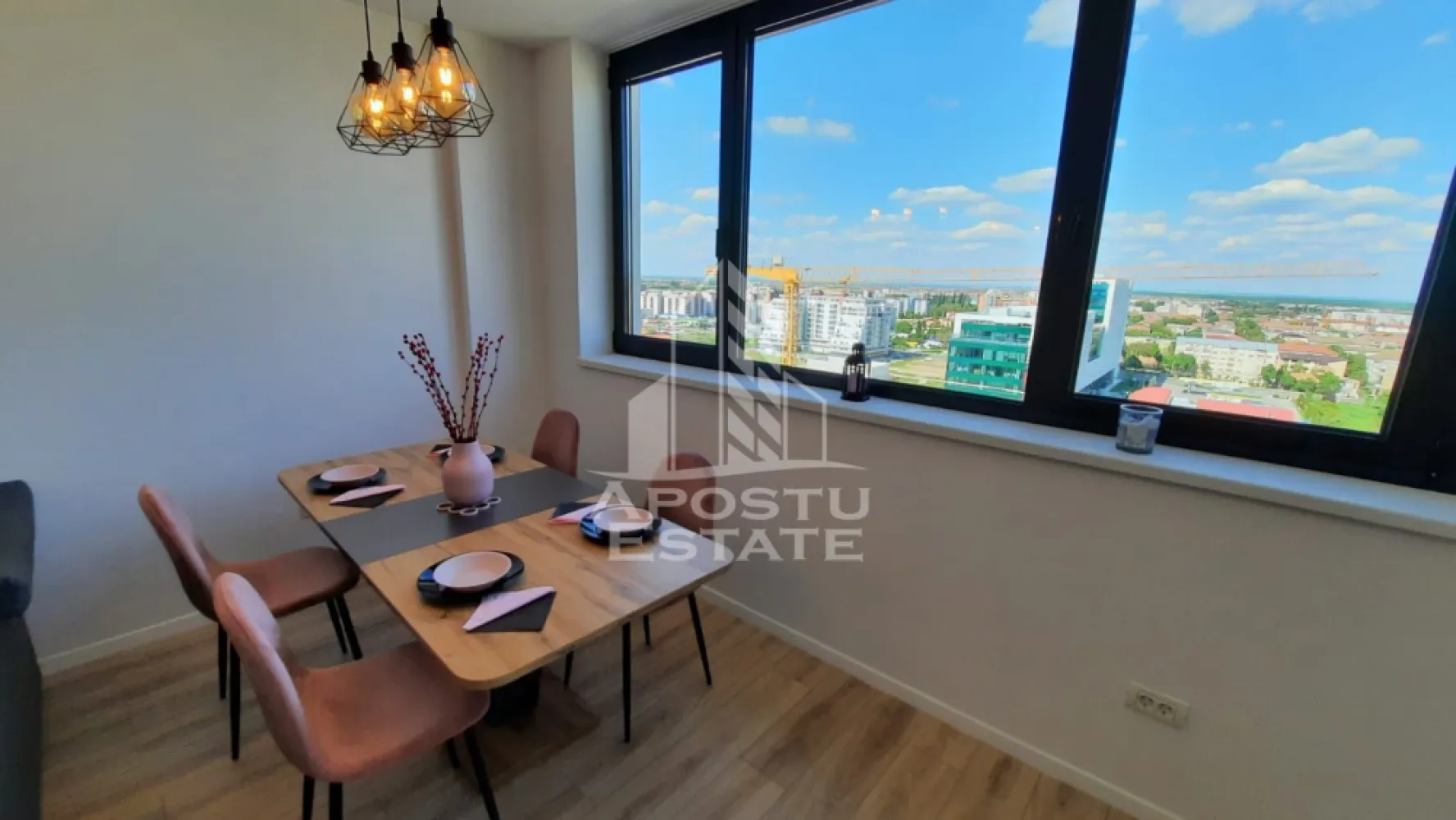 Apartament 2 camere, loc de parcare subteran, zona Torontalului - APOSTU ESTATE va propune spre inchiriere un apartament de lux cu 2 camere open space in Complexul Xcity , zona Calea Torontalului
Imobilul se intinde pe o suprafata utila de 54mp si este compartimentat astfel:
- hol de acces
- living spatios
- dormitor matrimonial cu dressing iesire pe balcon
- bucatarie open space
- baie cu cada
- balcon deschis cu iesire din living

Vecinatati:
- Spital Premiere
- Arta in Nori Gradinita
- OMW
- Sala de fitness NextFit
- Mijloace de transport in comun
- Iulius Mall
- Auchan
Apartamentul dispune de loc de parcare subteran inclus in pret.
Nu se accepta animale de companie si sa se fumeze in incinta imobilului.
Va asteptam cu drag la o vizionare!
ID: CP2934355 !