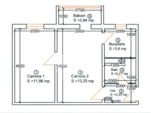 Apartament 2 camere de vanzare, etaj 2, zona Dacia, Timisoara