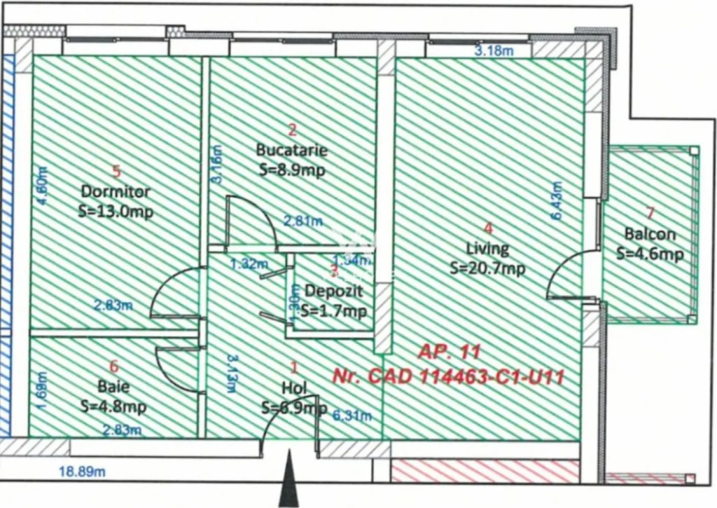Vând apartament 2 cam. semidecomandat - 56 mp, Selimbar, Sibiu