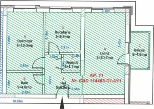 Vând apartament 2 cam. semidecomandat - 56 mp, Selimbar, Sibiu