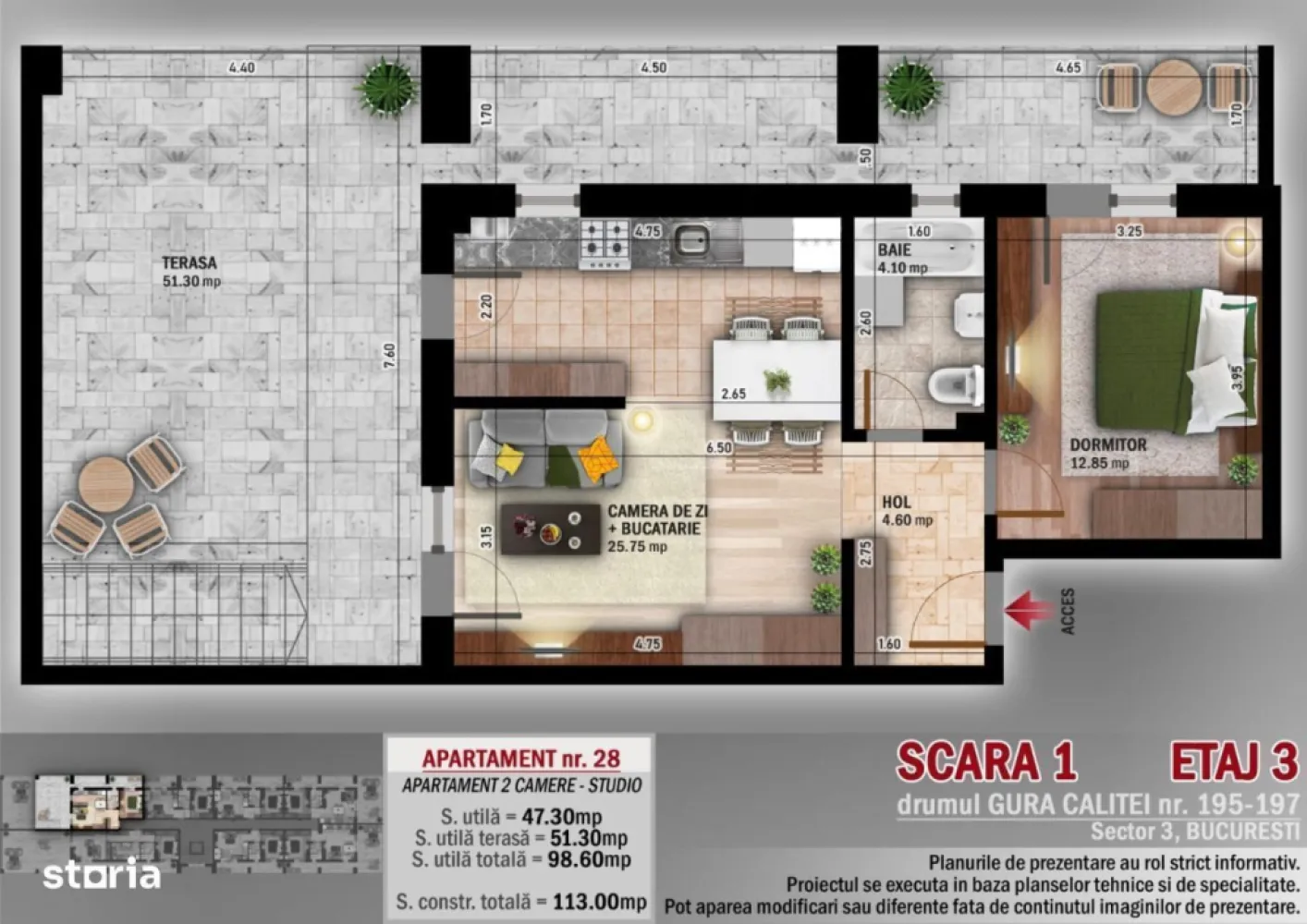 BRASADAS vinde Penthouse 4 cam spatios Metrou Parc Titan - Agenția BRASADAS vinde un penthouse de 5 stele situat în zona Titan, sector 3, aproape de Parcul Teilor și stația de metrou Nicolae Teclu. Faptul că este oferit direct de la dezvoltator, fără comisioane, este într-adevăr o oportunitate excelentă pentru cumpărători.
 Apartament splendid ,spatios si luminos cu 4 camere, având o suprafață totala construita de 243.2 mp, situat într-un complex rezidențial modern, care îmbină confortul cu un stil de viață activ și sănătos. Acest apartament dispune de priveliste cu terase spatioase  121.4 mp, perfectă pentru relaxare. Caracteristici ale apartamentului: Suprafață spațioasă: Cu 243.2 mp, apartamentul oferă o compartimentare inteligentă, ideală pentru familii, cu un design modern și funcțional precum și terase de 121.4 mp. Avantajele complexului:
Mult spațiu personal, intimitate sporită și o atmosferă de liniște și confort pentru fiecare locatar.
ARHITECTURĂ MODERNĂ
Cu un design contemporan și spații bine proporționate pentru confort maxim.
FINISAJE PREMIUM
Fiecare element de construcție și finisaj a fost gândit pentru a maximiza confortul tău. (incalzire in pardoseala,,)
Comunitate privată și sigură
Nivelul de înălțime redus al blocurilor și accesul securizat în ansamblu, cresc nivelul de confort și siguranță de care beneficiezi.
Bariera : Siguranța locuitorilor este prioritară, beneficiind de serviciu de bariera disponibil non-stop. Trăiește în siguranță într-o comunitate asemeni ție. Proiectat pentru liniștea ta și a familiei tale, întreg ansamblul va beneficiar de acces controlat. 
Între natură: Complexul este situat în apropierea parcului „Teilor,” oferind oportunități ideale pentru activități recreative. Acces la educație de calitate: Proximitatea cu cele mai importante centre de învățământ privat, precum si de stat, face acest apartament o alegere excelentă pentru familiile cu copii. Locație comodă: Vei avea acces rapid la magazine precum Jumbo, Horbach,Ikea, restaurante și diverse facilități. Acces facil și rapid la gura de Metrou Nicolae Teclu, tramvai, autobuz  și autostrada, centura facilitând conexiunea cu restul orașului.
Pentru mai multe oferte accesați www.brasadas.com.