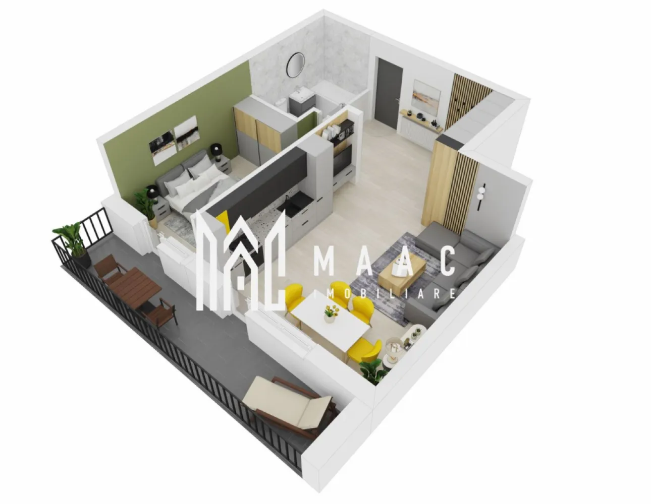 Apartament 2 Camere I Sibiu I Doamna Stanca I Balcon I Parcare Inclusă - MAAC Imobiliare vă propune spre vânzare un apartament modern cu 2 camere, situat pe Strada Doamna Stanca din Sibiu, într-o zonă rezidențială nouă, aflată în plină dezvoltare și tot mai apreciată pentru accesibilitate și facilitățile din apropiere. Proprietatea reprezintă o alegere excelentă atât pentru locuință proprie, cât și pentru investiție, datorită compartimentării eficiente, spațiilor generoase și poziționării într-un ansamblu rezidențial nou.

Apartamentul este conceput pentru a oferi confort și funcționalitate, având un living spațios cu bucătărie open-space, zone bine delimitate și un balcon generos, ideal pentru relaxare.

Compartimentare:
-Living + bucătărie: 29,61 mp
-Dormitor: 12,03 mp
-Baie: 4,51 mp
-Hol: 2,49 mp
-Balcon: 10,83 mp

Proprietatea este disponibilă în două variante de predare:
-97.500 euro (TVA inclus) – semifinisat
-103.700 euro (TVA inclus) – finisat la cheie

Dotări și beneficii:
-Loc de parcare exterior inclus
-Posibilitate achiziție parcare interioară – 10.900 euro
-Centrală termică
-Racordat la toate utilitățile
-Predare la cheie pentru varianta finisată
-Ansamblu rezidențial nou
-Compartimentare practică și luminoasă
-Balcon generos

Zona Doamna Stanca este una dintre cele mai căutate zone noi din Sibiu, oferind acces rapid către centre comerciale, magazine, școli, supermarketuri și principalele artere ale orașului. Apartamentul este potrivit pentru cei care caută un apartament nou în Sibiu, într-o zonă modernă, cu infrastructură în dezvoltare și acces facil către toate punctele de interes.

Pentru mai multe detalii vă rugăm să precizați telefonic că ați văzut anunțul cu CP3049402.