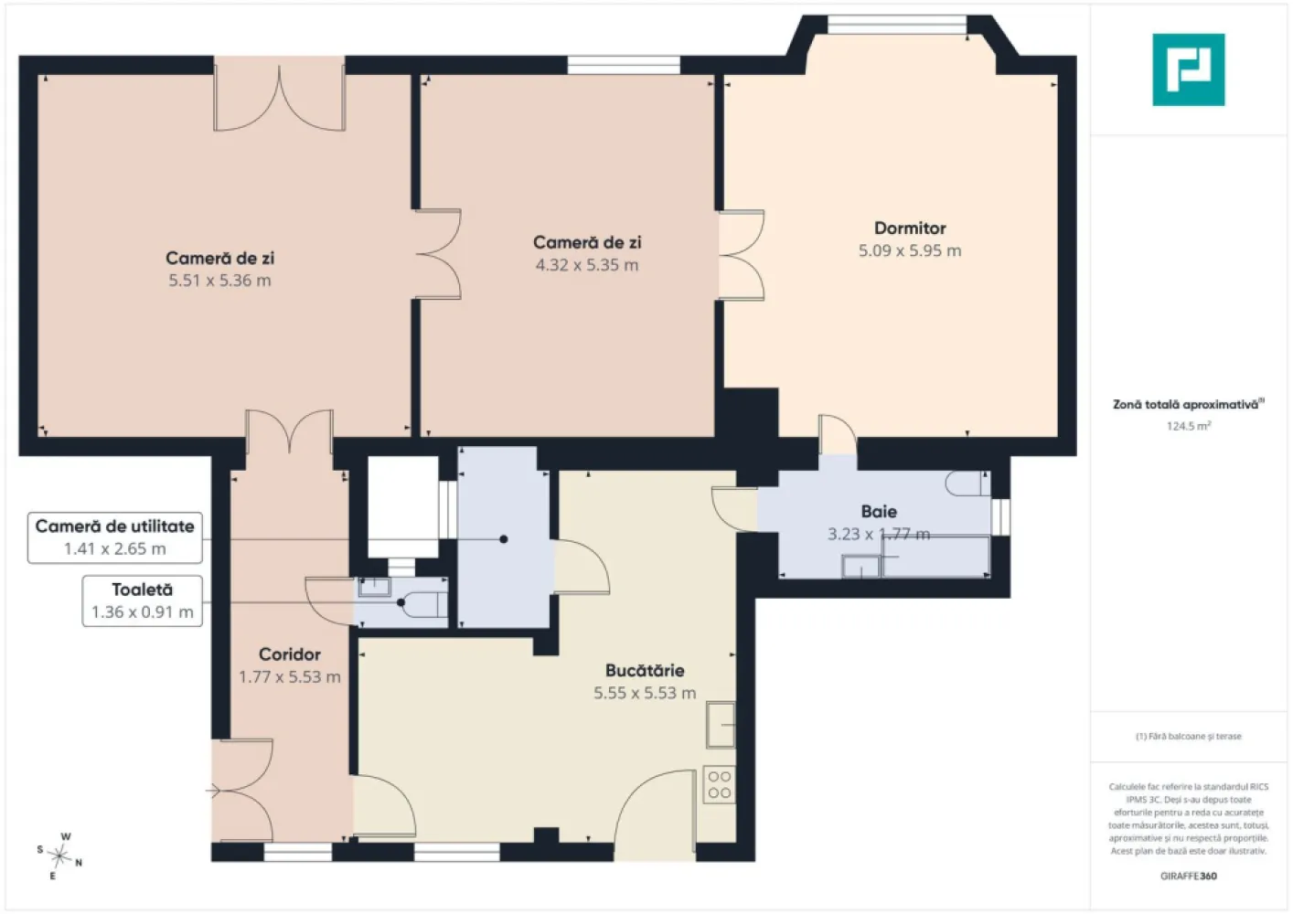 Apartament generos cu 3 camere – Zona Centrală