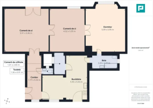 Apartament generos cu 3 camere – Zona Centrală