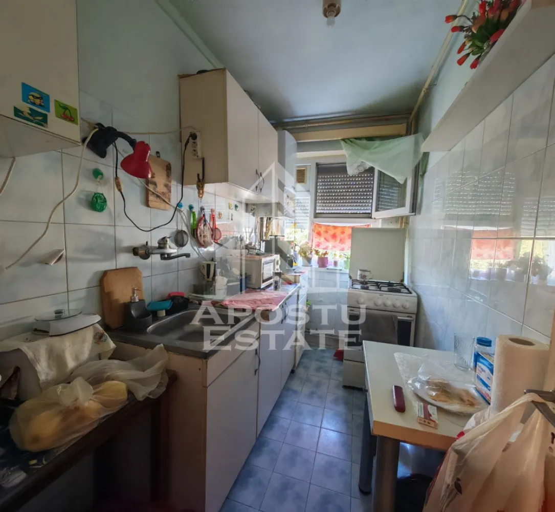 Apartament cu 4 camere de vanzare , Zona Dacia ,Timisoara - Agenţia imobiliara Apostu Estate va propune spre vânzare un apartament cu 4 camere ,situat în zona Dacia ,una dintre cele mai căutate zone din Timisoara . Ideal atât pentru locuinţa proprie , cat si pentru investiție

Imobilul este situat la etajul 3 din 4 ,având o suprafață utilă de 58,32 mp și o boxa de 4,33 mp 

Compartimentare :
-Hol de acces 
-Bucătărie 
-Living mobilat 
-Dormitor matrimonial cu balcon închis 
-Dormitor mobilat 
-Camera transformata in debara 
-Baie cu cadă si geam 
-Balcon închis 

Apartamentul se vinde complet mobilat , conform pozelor

Apartamentul dispune de centrală termică proprie, oferind un control complet asupra costurilor de întreținere și a confortului termic

Beneficii suplimentare :
- Compartimentare funcțională 
- Zona perfectă pentru locuit sau investiţie
- Rulouri 
-Izolație termică exterioara

Vecinătății :
-Școala generala nr 18 , școala generala nr 24 , școala generala nr 26
-Auchan 
-Iulius Mall

Pentru mai multe detalii si programarea unei vizionari , va stam cu drag la dispoziţie .

Agenţia imobiliara Apostu Estate vă oferă consultanta bancara gratuita prin intermediul colaboratorilor noştri pentru alegerea celui mai potrivit tip de credit , astfel încât tu să devii noul proprietar al acestui apartament
ID INTERN: CP3229531