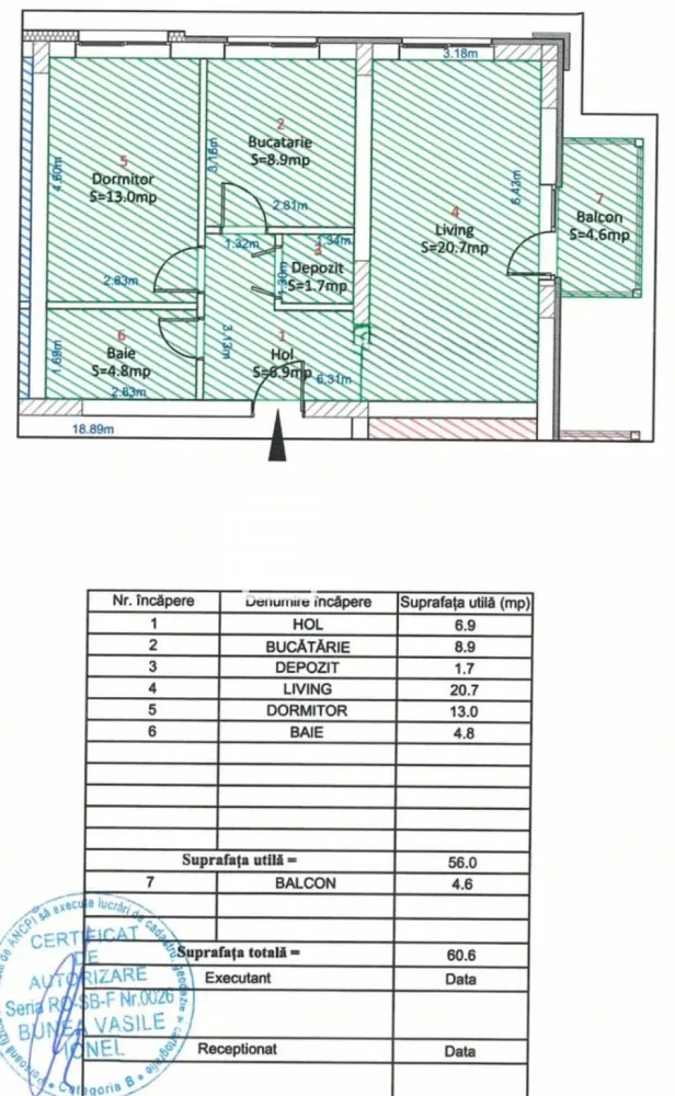 Apartament 2 camere decomandat | 56 mp | Parter înalt | Șelimbăr | Comision 0