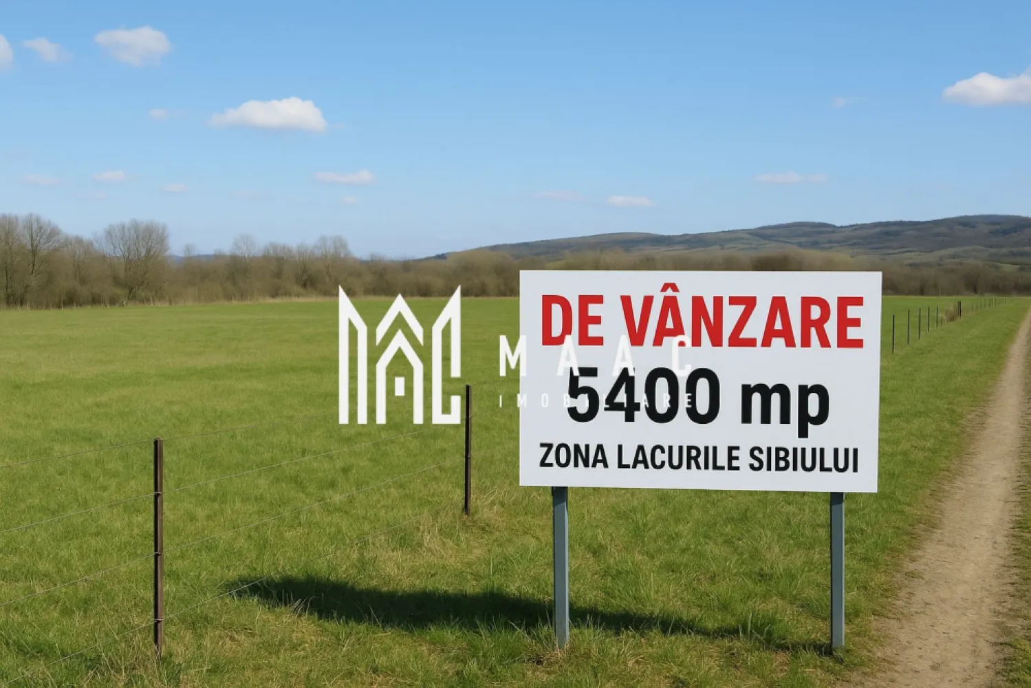 Teren de vânzare | 5400 mp | Zona Lacurile Sibiului - MAAC Imobiliare vă propune spre vânzare un teren situat într-o zonă liniștită și naturală, în apropierea lacurilor Sibiului. Suprafața totală este de 5400 mp, ideală pentru construcții rezidențiale, investiții sau proiecte de agrement.

Localizare: Zona Lacurile Sibiului – acces facil către oraș, drumuri practicabile, peisaj frumos și zonă în dezvoltare.
Suprafață: 5400 mp
Regim: potrivit pentru construcții, agrement sau investiții
Caracteristici: teren plan

Punctul forte al acestui teren este poziția excelentă – aproape de Sibiu, dar într-un cadru natural și liniștit, ideal pentru cei care caută un echilibru între confortul urban și relaxarea oferită de natură.

Pentru mai multe detalii spacificati telefonic ID:CP2787707