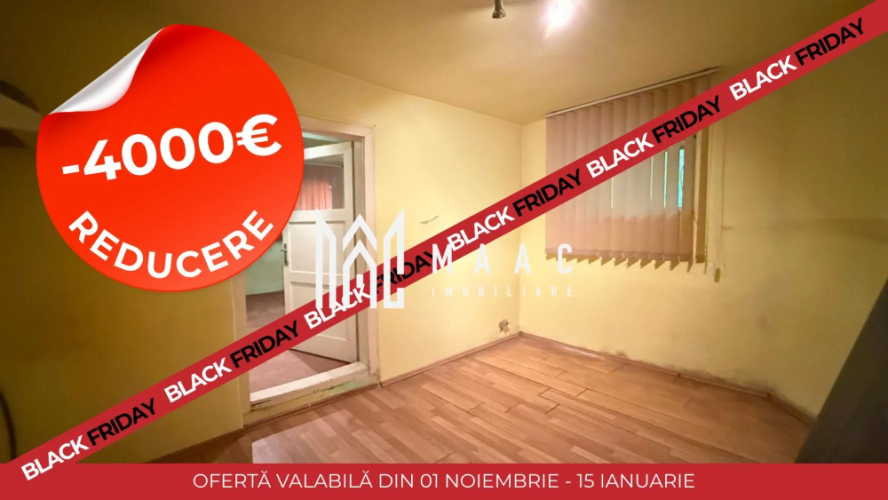 BLACK FRIDAY Apartament 2 camere | Investitie | Ultracentral - 🔥 BLACK FRIDAY - Profită de cea mai bună perioadă din an pentru a deveni proprietar! Reducere de 4.000 euro - Pret vechi - 74.000 euro Pret promotional - 70.000 euro Va prezentam o proprietate situata la subsolul unui imobil amplasat in centrul Sibiului. Locatia este alcatuita din doua module separate, unite printr-un hol comun cu alta proprietate. Fiecare modul cuprinde o camera si o bucatarie si au in comun o camara, un grup sanitar si 2 pivnite. Sunt prezente toate utilitatile.Incalzirea se face cu sobe pe gaz. Intreaga proprietate necesita renovare. Pentru mai multe detalii precizati telefonic ca ati vazut anuntul cu ID: CP2786658