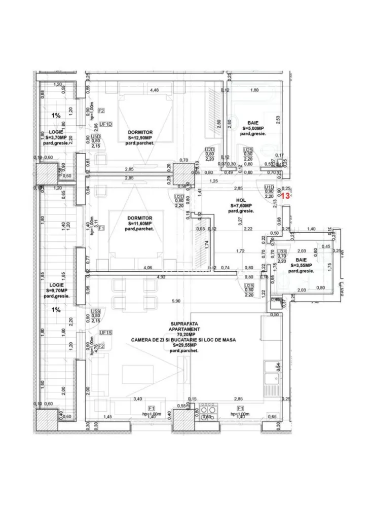 Apartament 3 camere, proiect nou, Calea Surii Mici, Sibiu - Apartament 3 camere, in zona Calea Surii Mici, Sibiu - Comision 0%

- Suprafata utila: 70.15 mp
- Compartimentare practica: 2 dormitoare, living cu bucatarie open space, 2 bai, hol, sas, 2 logie
- Complex rezidential cu Parter+6Etaje+Etaj Retras
- Pretul afisat este pentru Apartament SEMIFINISAT LA ALB - cu centrala termica si incalzire in pardoseala Vaillant, usa de intrare de metal, peretii cu lavabila, geamuri termopan, video interfon, instalatii electrice, termice si sanitare pe pozitie.
- Exteriorul se preda LA CHEIE: lift, balcoane si terase placate cu gresie, alei si trotuare pavate, spatii verzi.
- Zona deosebita, la DOAR 10 minute de centrul Sibiului, mijloace de transport in comun, strazi asfaltate si iluminate.
- 1 loc de parcare suprateran inclus in pret.
- Contra cost se poate cumpara si loc de parcare subteran.
- Predare: Primavara 2026 
Poze cu titlul de prezentare!

PRET: 140.300 Euro Tva Inclus