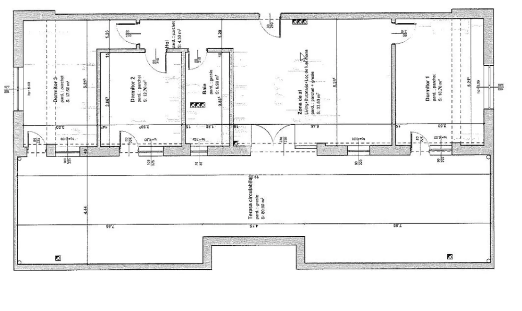 Penthouse, 93 mp, Selimbar, Sibiu - Apartament tip Penthouse cu 4 camere, in Selimbar - Zona Triajului

Direct de la Dezvoltator cu o experienta de 15 ani pe piata
Loc de parcare suprateran inclus in pret

Proiect nou cu P+2ET+ER cu loc de joaca pentru copii si spatii verzi
Situat la etajul retras cu o suprafata utila de 93 mpu + terasa de 80.9 mp

Compartimentare: Hol, Living + Bucatarie, 3 dormitoare, Baie , Terasa (vezi schita)
Predare: La GRI

Pret: 180.000 Euro cu TVA INCLUS
Detalii si vizionari: 0752.088.381- Roxana