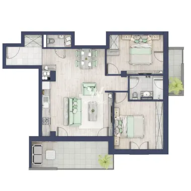 Apartament 3 camere, terasa si balcon - Sibiu