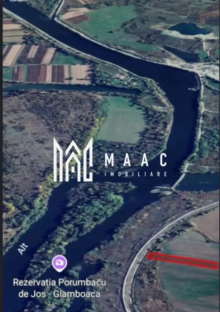 Teren 3.500 mp | Lângă canalul Oltului | Porumbacu de Jos - MAAC Imobiliare vă propune spre vânzare un teren cu o suprafață de 3.500 mp, situat în localitatea Porumbacu de Jos, într-o zonă liniștită, în imediata apropiere a canalului de fugă al Oltului.

Detalii teren:
Suprafață totală: 3.500 mp
Deschidere: peste 22 m
Lungime: aproximativ 150 m
Teren plan, ușor accesibil
Primii aproximativ 20 m acoperiți cu salcii și vegetație spontană, restul cultivat cu lucernă

Avantaje:
Zonă ideală pentru pescari sau iubitorii de natură
Loc sigur, fără risc de inundații
Posibilitate de construire cabană, casă de vacanță sau amenajare baltă proprie

Acces facil din drumul principal
Pentru mai multe detalii specificati telefonic ID: CP2786288