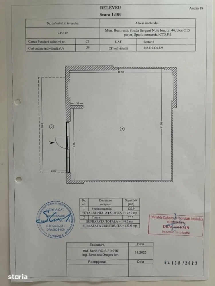 Spatiu comercial premium cu terasa One Cotroceni - 5600 plus TVA
Spatiu comercial premium cu loc de parcare in fata locatiei. Spatiul este proaspat finalizat, nu este amenajat. Terasa 27 mp Loc parcare 12 mp  Utilitati generale Senzor de fum si alarma incendiu Cortina de sticla, ferestre fixe, ferestre care se deschid, sprinklere, climatizare si centrala termica, aport de aer proaspat, prize date voce. Paza 24h CCTV