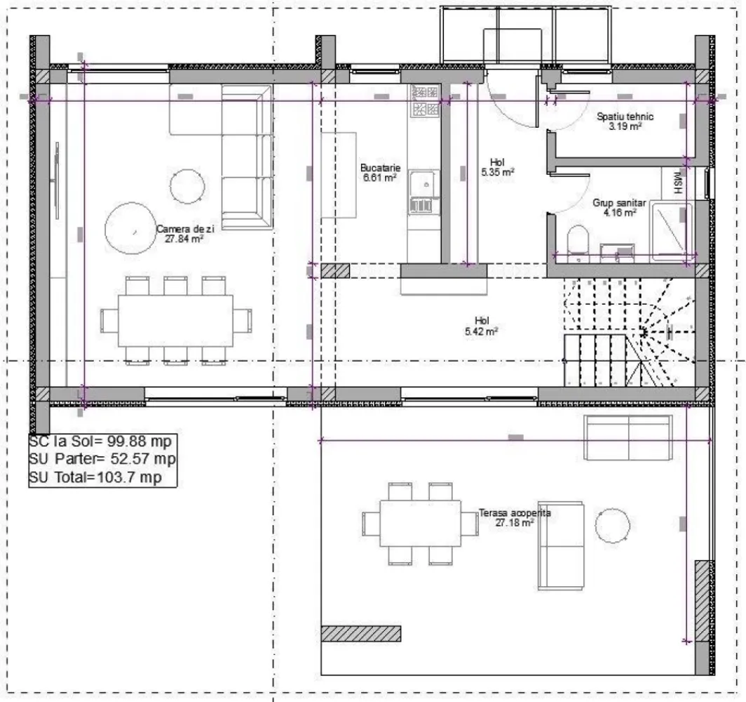 Casa P+1 strada Dara - Vand casa cu etaj pe strada Dara Satu Mare, compusa din :
-3 dormitoare (1 matrimonial cu baie si dressing)
-3 bai (inclusiv baia de la dormitorul matrimonial)
-bucătărie open space cu living
-camera tehnica 
-terasa acoperita 
-pod
-suprafata utila 110 mp +27 mp terasa acoperita 
-300 mp teren
Casa este in construcție cu terenul de finalizare in mai 2025
- instalația electrică pe poziția 
-ii stalatia sanitara pe pozitie 
-incalzire in pardoseala
-geamuri tripan (7 camere si 3 foi de sticla)
-izolație de 15 cm
-tavanele izolate cu spuma poliuretanică de 10 cm

Utilitati
-apa canal branșate
-curent bransat
-gaz bransat

Proprietatea se vinde la stadiul de semifinisat interior, cu sapa si pereți tencuiti si gletuit, respectiv finisata la exterior.
 
Vanzarea se face direct de la dezvoltator.