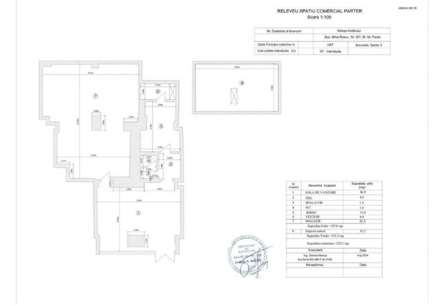 Spatiu Comercial si Depozit de inchiriat BUCURESTI Sos. Mihai Bravu Nr. 327 - Spatiu Comercial stradal, situat pe Sos. Mihai Bravu Nr. 327, Bl. 54, parter, potrivit pentru orice afacere, avand si depozit.
Pretul include TVA!
COMISION 0% Direct de la proprietar!
Utilitati:
- Apa, canalizare
- Instalatie electrica
Suprafata Construita: 235,3 mp
Suprafata Utila: 157 mp
Contactează-ne pentru mai multe informaţii şi pentru a programa o vizionare.
