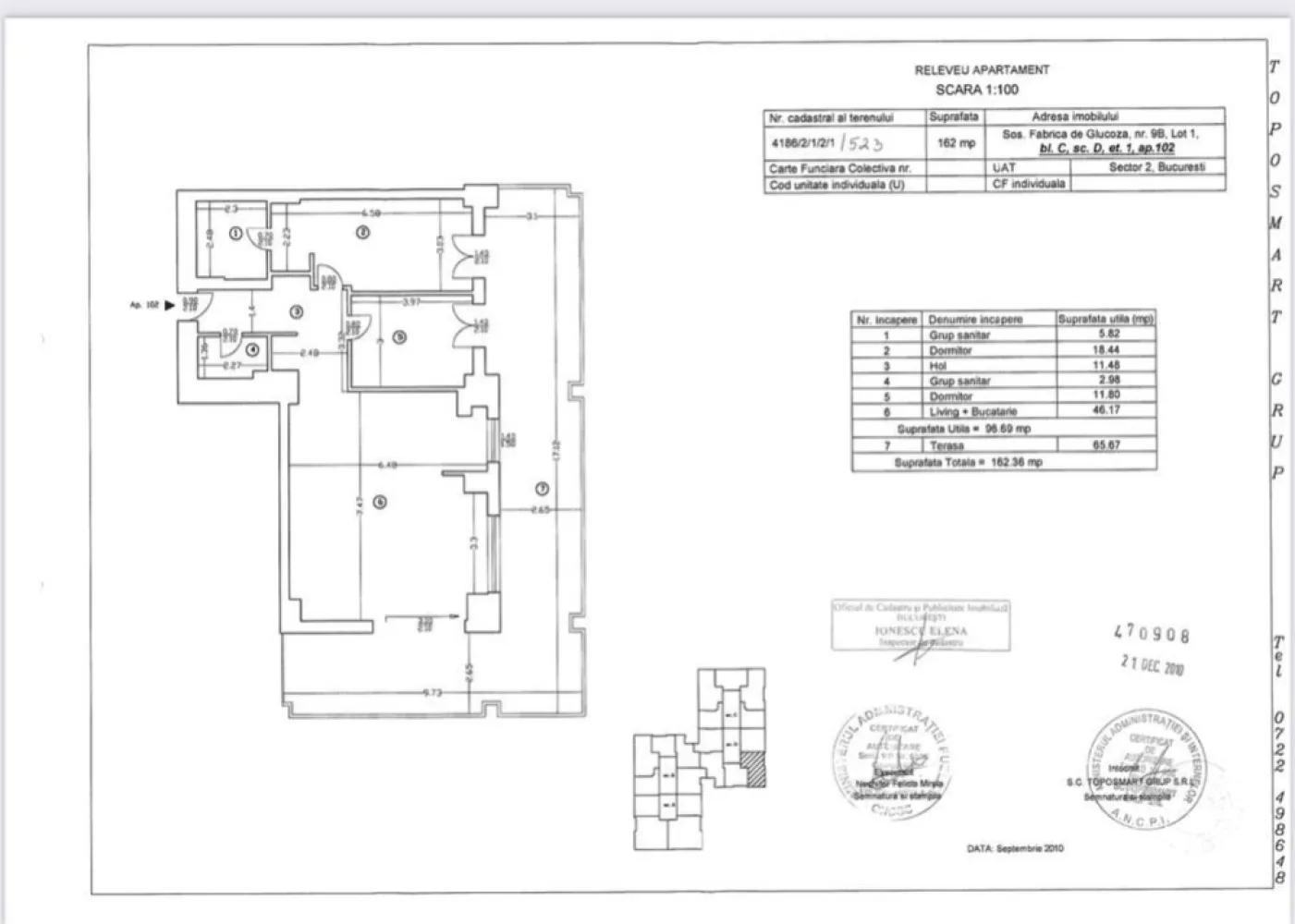 Apartament UPGROUND 3 camere 163 mp - Situat în zona de Nord a Bucurestiului, UpGround este un proiect rezidenţial ce promoveaza un nou concept de stil de viata.
Cu o arhitectura moderna, finisaje de foarte buna calitate si apartamente spatioase, UpGround aduce aproape de tine toate facilitatile zilnice necesare.
Facilitati: 
-foarte aproame de metrou piperea (5 minute de mers pe jos)
-farmacie 
-sala sport world class 
-market 
- restaurante,cafenele 
-spalatorie 
-cofetarie 
Apartamentul este situat la etajul 1 
-are o suprafata de 162,5 mp
-locuri de parcare 
-boxa 
-necesita renovare

PRETUL ESTE NEGOCIABIL!