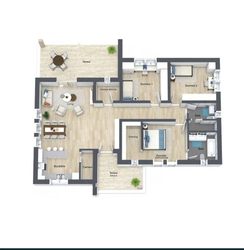 BRASADAS vinde casa noua cu 3 cam 120 mp. teren 700 mp in Paulesti. - Agenția imobiliara BRASADAS vinde casa pe un singur nivel, cu un design modern, situata in Paulesti pe Str. Crinului, conenctata la toate utilitatile. 

Compartimentarea ofera functionalitate si in acelasi timp confort: zona de living se imbina perfect cu bucataria open space, un dormitor matrimonial cu baie proprie si dressing, 2 dormitoare cu baie comuna si o terasa acoperita, generoasa de 25mp. 

Locuinta se vinde complet finisata la exterior, semi finisata la interior, cu incalzire in pardoseala, instalatii electrice si sanitare. La constructia casei a fost folosita caramida EvoCeramic marca Cemacon cu izolatie termica exterioara din polistiren de 15cm. Pentru acoperis s-a folosit un sistem modern si durabil, cu tabla dublu faltuita Impro iar tamplaria este marca Aluplast 85MD, cu geam triplu. 

Imobilul se alfa intr-o zona rezidentiala foarte linistita, Str. Crinului fiind una din putinele strazi din Paulesti cu o latime de 8m. 

Proiectul imobiliar este compus din doua case cu suprafete si compartimentare aproape identice, ambele case fiind de vanzare (155.000€ respectiv 160.000€ cea din strada).

Suprafata utila 120mp + terase.

www.brasadas.com.