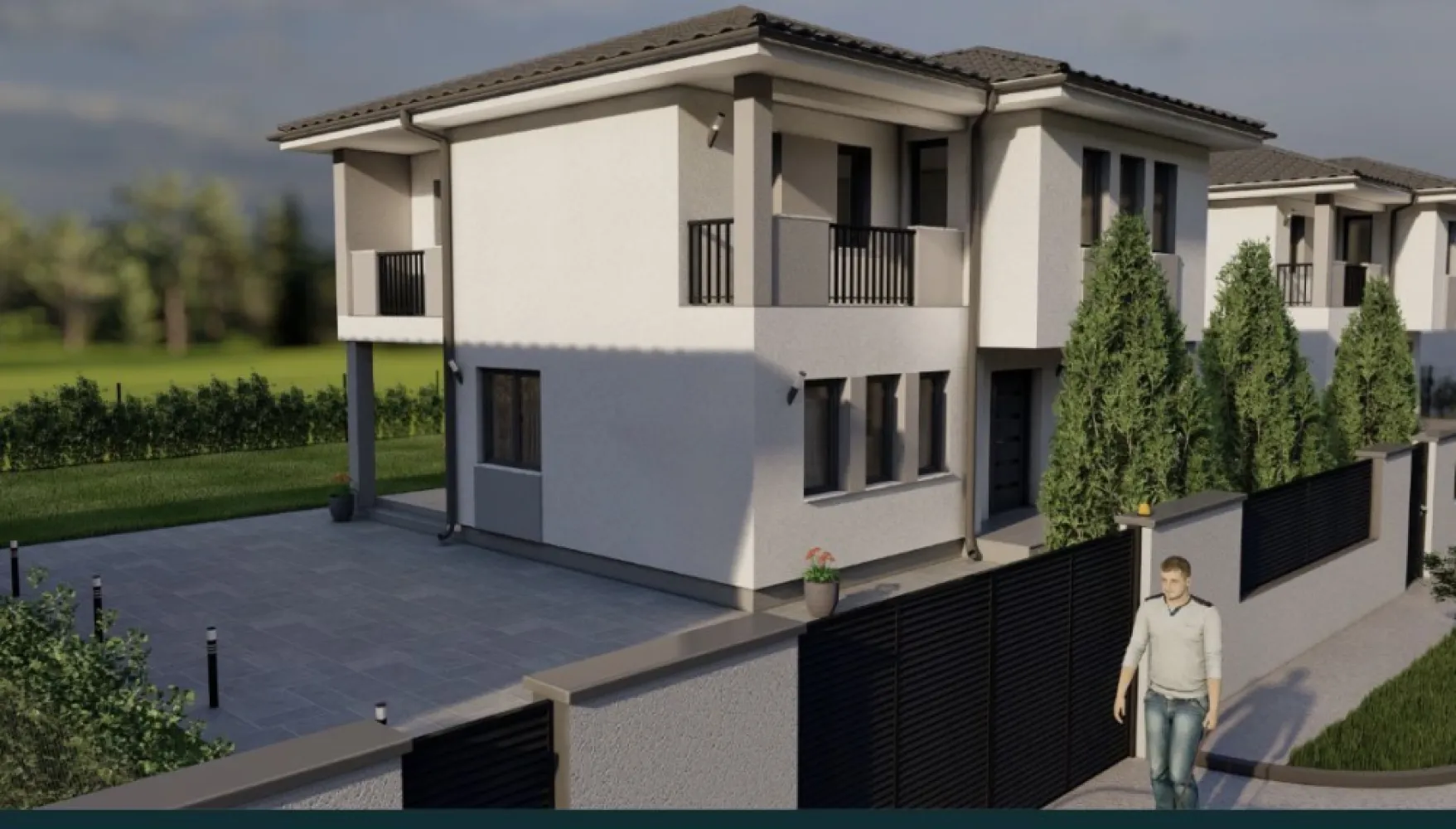 BRASADAS vinde casa NOUA in Complexul Danydo Residence - Agenția imobiliara BRASADAS vinde casa in Cartierul rezidential de str. Caprioarei. Suprafata terenului este de 4,5 arii, iar casele au suprafata de 185 m2 construiți, din care 115 m utili. 
Toate utiiitatile (apa, gaz, canal, curent) iar drumul de acces este cu bariera la intrare și amenajat, inclusiv trotuare și spațiu verde. 
Casele se predau in stadiu de semifinisat, încălzire in pardosea, geamuri termopan 3 sticle, iar exterior finisata, inclusiv gardul la front și împrejmuit.
Www.brasadas.com.