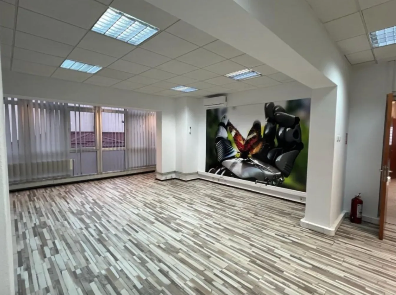 Birou MODERN de inchiriat 78 mp zona Domenii - Expozitiei - Agentia Europa inchiriaza spatiu de birou open space luminos, cu pereți din sticla la Etajul 1 in cladire de birouri situata pe Str Aviator Popisteanu (legatura intre Bd Ion Mihalache si Bd Expozitiei).

Spatiul are suprafata bruta de 99 mp (78 mp net) impartita astfel:
- 76 mp este un open space care include o separatie pentru sala de sedinte sau birou privat de 14 mp
- cota de 1/2 din 29 mp il reprezinta o chicineta, o sala de mese si un grup sanitar care sunt impartite cu firma noastra ce are un spatiu de dimensiune similara
- 15 mp este cota din spatiile comune ale cladirii

Pretul afisat nclude si mentenanta (curatenie zona comuna din cladire - cea de 15 mp, lift, mentenanta retelei de utilitati etc.). Se platesc separat doar utilitatile (curent si caldura).

Pentru mai multe oferte accesați www.ageuropa.ro.
